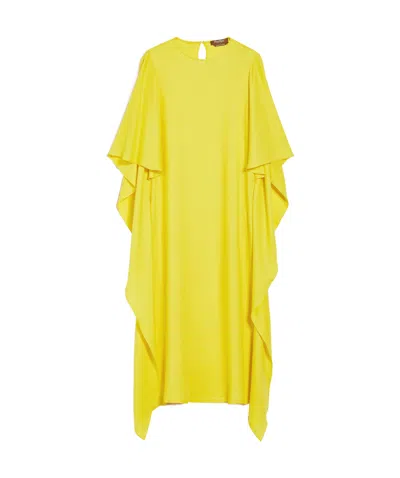 Max Mara Pleated Dress In Yellow