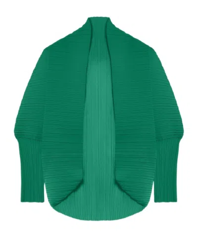 Max Mara Pleated Fabric Shrug In Green