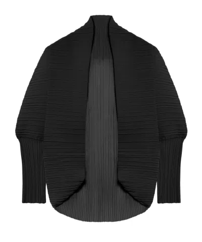 Max Mara Pleated Fabric Shrug In Black