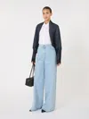 Max Mara Pleated Fabric Shrug In Blue
