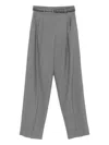 Max Mara Pleated-front Belted Trousers In Gray