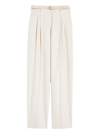 Max Mara Pleated-front Belted Trousers In Multi
