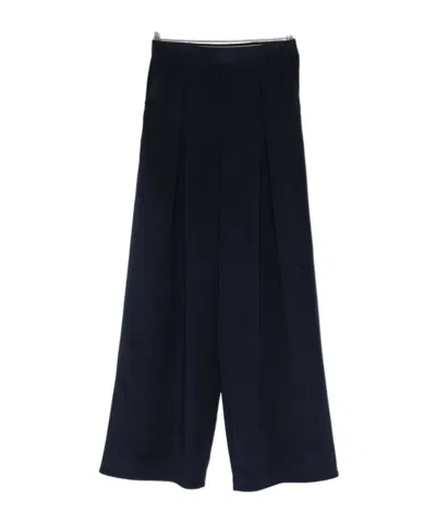 Max Mara Pleated Front Casual Pants In Blue