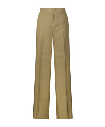 Max Mara Pleated Front Casual Pants In Green