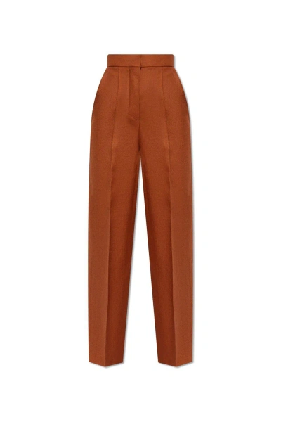 Max Mara Pleated Front Trousers In Cuoio