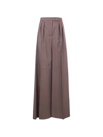 Max Mara Mxmquorum Iconic Tailored High Waist Trousers In Gray