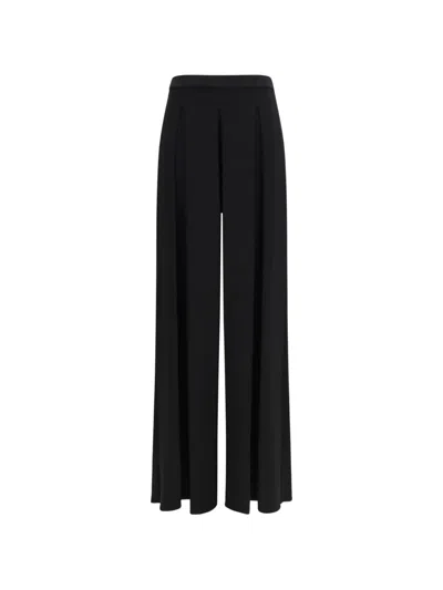 Max Mara Pleated Jersey Palazzo Pants In Black