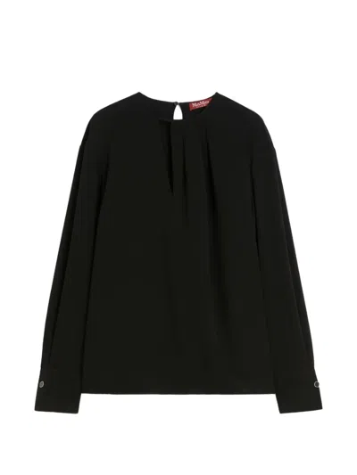 Max Mara Lightweight Cady Blouse In Black
