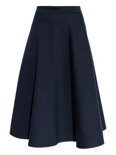 Max Mara Gestrickter Faltenrock In Blue