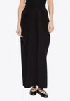 Max Mara Ridente Pleated Cady Maxi Skirt In Black