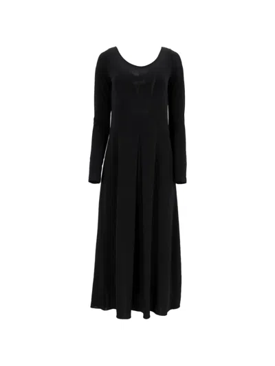 Pre-owned Max Mara Pleated Maxi Dress In Black