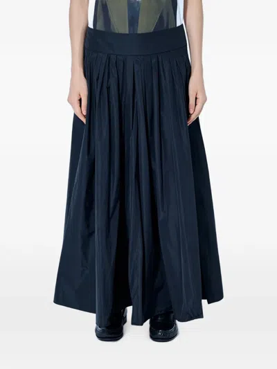Max Mara Pleated Maxi Skirt In Blue