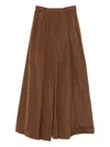 Max Mara Long Taffeta Skirt In Brown