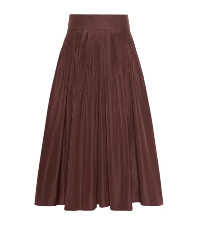 Max Mara Pleated Maxi Skirt In Burgundy