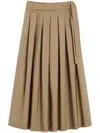 Max Mara Pleated Maxi Skirt With High Waist In Neutral
