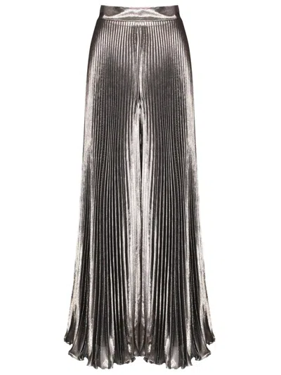 Max Mara Pleated Metallic Trousers In Brown