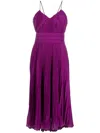 Max Mara Women Flared Pleated Dress In Purple
