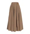 Shop Max Mara Pleated Midi Skirt In Beige