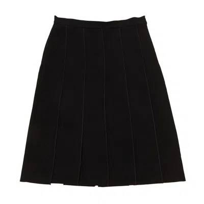 Max Mara Pleated Midi Skirt In Black