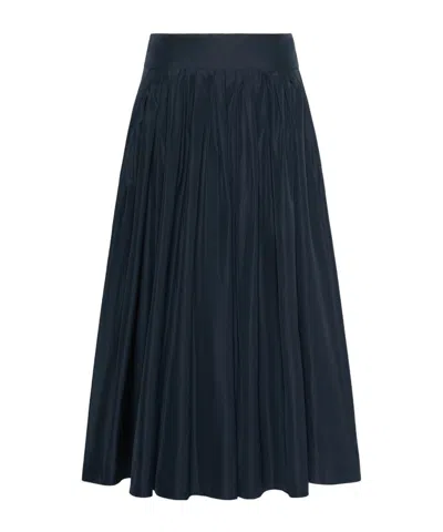 Max Mara Pleated Midi Skirt In Black