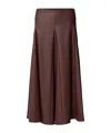 Max Mara Pleated Midi Skirt In Brown