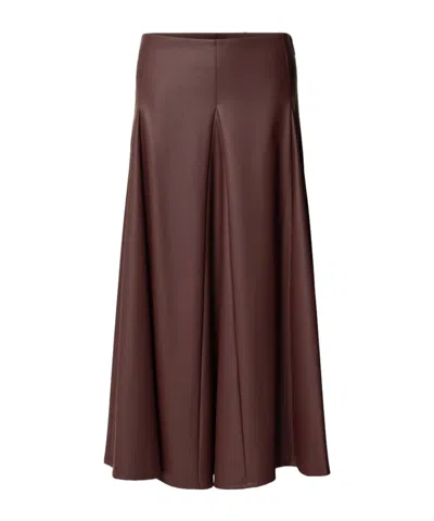 Max Mara Pleated Midi Skirt In Brown