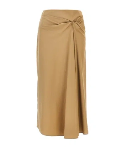 Max Mara Twist-detail Draped Maxi Skirt In Multi