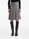 Max Mara Pleated Midi Skirt In Gray