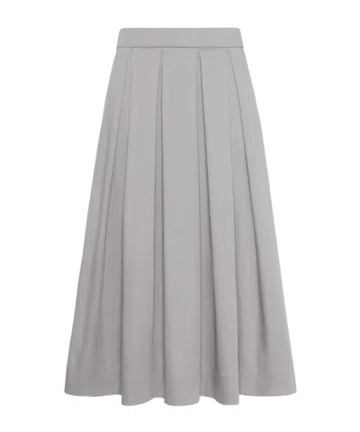 Max Mara Pleated Midi Skirt In Multi