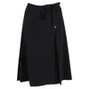 Max Mara Pleated Midi Skirt In Black Polyester