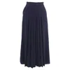 Max Mara Pleated Midi Skirt In Navy Blue Triacetate In Blue