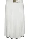 Max Mara Pleated Midi Skirt In White