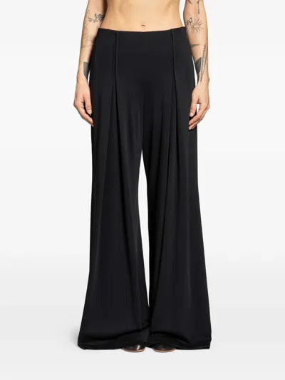 Max Mara Pleated Palazzo Pants In Black