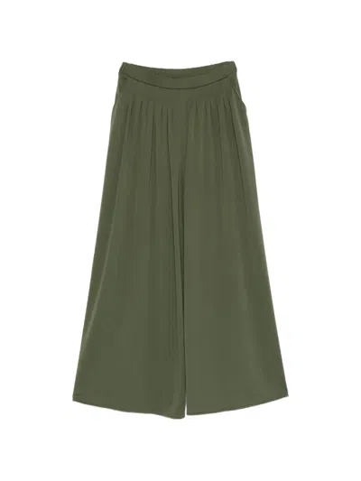 Max Mara Pleated Palazzo Pants In Green
