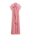 Max Mara Pleated Print Dress In Pink
