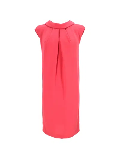 Pre-owned Max Mara Pleated Shift Dress In Pink