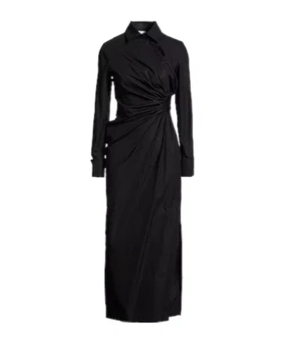 Max Mara Pleated Shirt Dress In Black