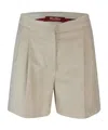 Max Mara Favilla Shorts In Gold Twill In Brown