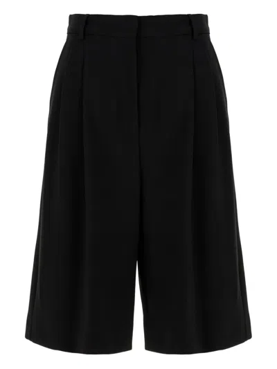 Max Mara Pleated Shorts In Black