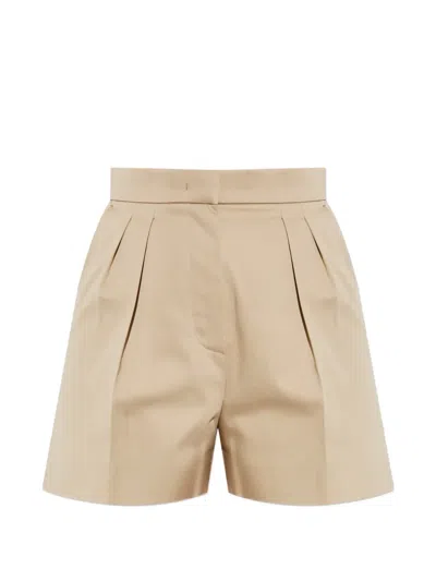 Max Mara Shorts Mit Bundfalten In Brown
