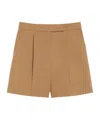 Max Mara Pleated Shorts In Green