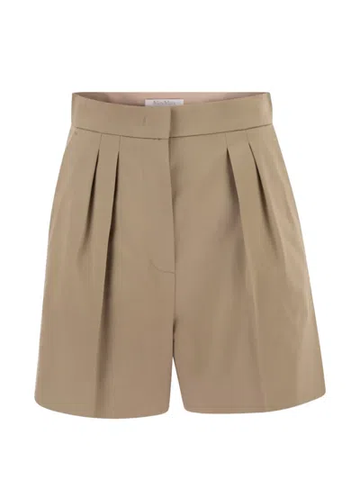 Max Mara Pleated Shorts In Neutral