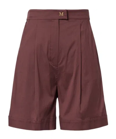 Max Mara Pleated Shorts In Red