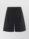 Max Mara Pleated Shorts With Buttoned Back Pockets In Black