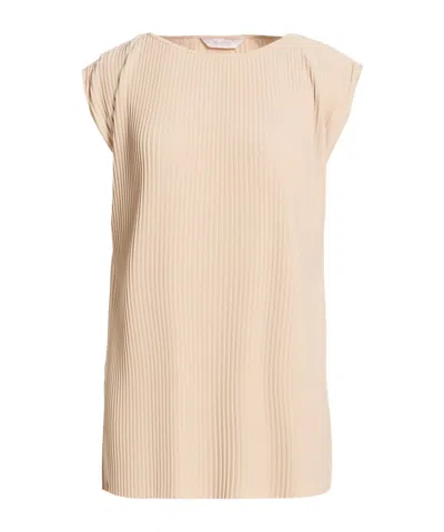 Max Mara Pleated Short-sleeved Top In Multi