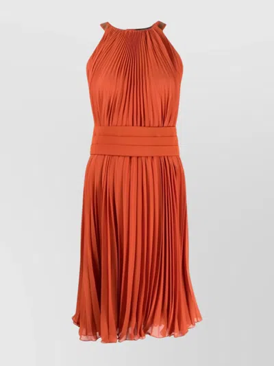 MAX MARA PLEATED SILK BLEND MIDI DRESS