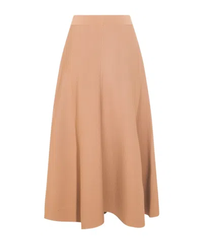 Max Mara Pleated Skirt In Nude