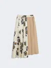 Max Mara Pleated Skirt In Patterned Twill In Brown