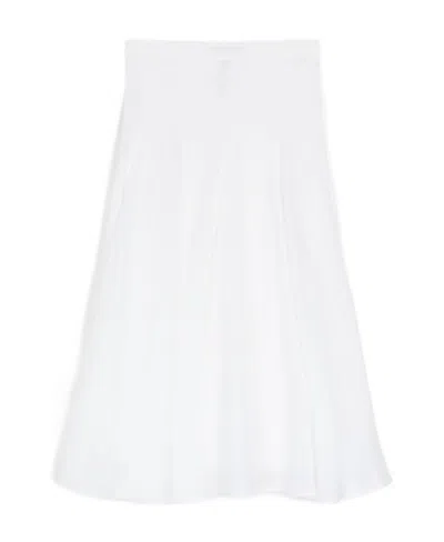 Max Mara Pleated Skirt In White