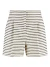 Max Mara Studio Umbro Cotton Bermuda Shorts In Neutral